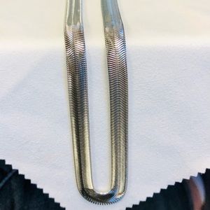 49 & 50) New Flat Snake Chain Necklace in Silver
